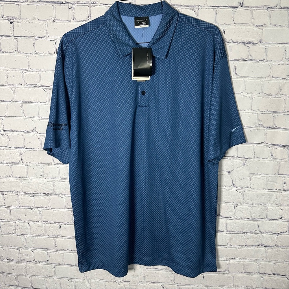 Nike Men's Navy Polo Shirt With Copenhagen Insignia on Sleeve - Picture 1 of 7